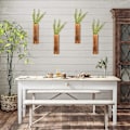 Miniatyrbild 3 av 5: 2-pack Träväggplanterare Hängande Träplanterare för Torkade Blommor och Konstgjorda Gröna Växter Träfickvas