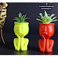 Miniatyrbillede 2 af 2: Blomsterkrukker Sukkulenter Vase Græsk Statue Blomsterkrukker Hjem Have Dekoration YELLOW