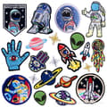 21 st. broderade strykjärns-på sy-på lappar rymdplaneter astronaut lappar för kläder
