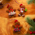 Miniatyrbild 3 av 5: Juldekoration pepparkaksgubbe liten hängande julgransprydnader hängen set med 3 stycken