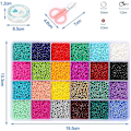 Miniatyrbild 4 av 5: 24 rutnät glaspärlor lösa pärlor bakningslackpärlor färgglada hirsfröpärlor set 4mm 6000pcs
