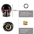 Miniatyrbillede 3 af 4: Sort Skull Style Rustfrit Kobberkerne Truck Motorcykel Cykel Bil Dækventil Stængel Dæksel, 4 Stykker/Æske
