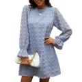 Pikkukuva 1 / 5: Kupla Hiha Chiffon Jacquard Pohja Mekko Light Blue XL