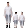 Miniatyrbild 3 av 5: Återanvändbara regnponchos med huvor och ärmar Lätt regnkläder White