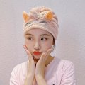 Miniatyrbillede 3 af 3: Hår-tørrende turban-håndklæde i mikrofiber, snoet wrap, hurtig tørring, hovedbadshætte, bånd