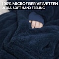 Miniatyrbillede 5 af 5: Vinter hættetrøje tæppe til kvinder, Oversized fleece tæppe med ærmer, Stor lomme, Varm tyk TV tæppe, Par kjole, Grå, One Size