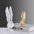 Miniatyrbillede 4 af 5: Religiøs have statue, engel og forløsnings mindesmærke statue, polyesterharpiks, antik sten, elfenben lille