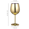 Miniatyrbilde 2 av 5: 2 stk rustfritt stål vinglass - Uknuselige vinglass for reiser, camping og basseng, 500 ml Gold