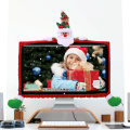 Miniatyrbillede 2 af 5: Julemand computer støvdæksel 19-27 tommer julepynt tredimensionelt computerdæksel tegneserie non-woven computerkjole