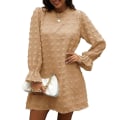 Miniatyrbilde 1 av 5: Boble Langærmet Chiffon Jacquard Bunndress Khaki M