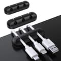 Kabelhållare Clips, 3-pack Kabelhantering Sladdorganisatör Clips Silikon Limorganisatör För Usb Laddkabel