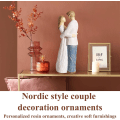 Miniatyrbild 3 av 5: Brudpar staty bröllopstårta dekoration, brud och brudgum staty