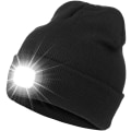 Miniatyrbillede 1 af 5: Hat USB genopladelig pandelampe løbehat super lyse 4 LED-lys vandtæt vinterpandelampe varm gave til mænd og kvinder