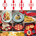 Miniatyrbillede 3 af 5: Silikone 4 Hullers DIY Pandekage Maker Bage Kageform Børn Mini Æg Værktøjer Bage Køkken Tilbehør Silikoneforme A