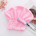 Miniatyrbillede 1 af 5: Mikrofiber Hår Tørring Håndklæde Spa Bowknot Wrap Håndklæde Hætte Badeværelse Tilbehør Huer Til Kvinder Designer Badehætte Pink