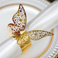 Miniatyrbillede 1 af 5: 50 stk. 3D sommerfugl papir servietringe, servietring, runde bryllupsservietter til bryllup, nadver, fødselsdag, jul, banket, middag, fest, guld