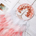 Miniatyrbillede 3 af 5: Håndlavet krystal Bohemian Tree of Life Dreamcatcher Feather Dreamcatcher Hjemmeindretning til soveværelse, bryllup pink
