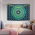 Miniatyrbild 2 av 5: Bohemisk Mandala-väggbonad Hippie-väggbonader Psykedelisk påfågel Boho-väggbonad för sovrum Blå, 150*200cm