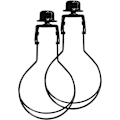 Miniatyrbild 5 av 5: Adapterkit för lampskärm - Inkluderar trim och skärmutjämnare för att hålla skärmhårdvaran på plats Glödlampsfjäderklämma - 2-pack svart