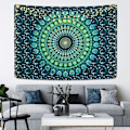 Miniatyrbild 1 av 5: Bohemisk Mandala-väggbonad Hippie-väggbonader Psykedelisk påfågel Boho-väggbonad för sovrum Blå, 150*200cm