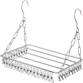Miniatyrbild 1 av 5: Sock Drying Rack, Sock Dryer, Hängande Klädtork med 36 Rostfria Vindtäta Klämmor för Sockor, Underkläder, Kläder, Handdukar