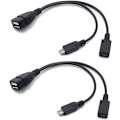 Miniatyrbillede 1 af 5: AuviPal 2 i 1 Micro USB til USB-adapter (OTG-kabel + strømkabel) til FireStick, Playstation Classic og mere - 2-pak