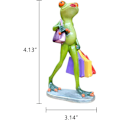 Miniatyrbillede 5 af 5: Frø statue statue sød frø skulptur dame frø shopping holder håndtaske hjem skrivebord badeværelse dekoration