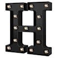 Miniatyrbillede 1 af 5: Nydesignede LED-bogstavlys 26 alfabet sorte dekorative Marquee-lamper til bryllupsfest H