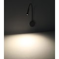 Miniatyrbillede 2 af 5: Sort læselampe, fleksibel svanehals LED-lampe 3W 3000K vægmonteret læselampe 240V med afbryder til soveværelser indendørs stue
