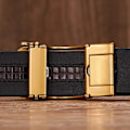 Miniatyrbillede 3 af 5: 3,5 cm fashion præget retro herre forretning ko læderbælte drage mønster automatisk spænde