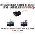 Miniatyrbillede 3 af 5: Adapter Rj45 Ethernet Lan-kabel 1-2 vejs splitter dobbelt hun-port stik