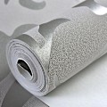 Miniatyrbillede 3 af 4: Europæisk stil luksus damask non-woven 3d tapet simpelt præget væg rulle papir lodret soveværelse hjem dekoration Silver gray