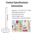 Miniatyrbilde 2 av 5: 4 stk firkantet base akryl donuts stativ dekorativ smultring bagels display rack holder for bursdag bryllup bankett (15 tommer*2 10 tommer*2)