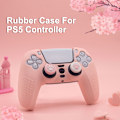 Miniatyrbillede 3 af 5: Sød hudgrebsdæksel til PS5-controller, skridsikkert silikonebeskyttende gummibeskyttelse, sort og lilla