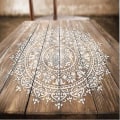 Pikkukuva 2 / 5: Mandala-apumaalauspohja, suurikokoinen, uudelleenkäytettävä stencil lattialle, seinälle, laatoille, kankaalle ja huonekaluille 50 x 50CM