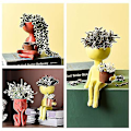 Miniatyrbilde 2 av 4: Blomsterpotter Sukkulenter Vase Gresk Statue Blomsterpotter Hjem Hagedekorasjon RED