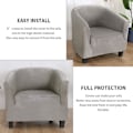 Miniatyrbillede 3 af 3: Housse De Fauteuil Chesterfield Lastique Extensible En Velours Housse De Fauteuil Cabriolet Stretch Lavable Couverture Protecteur De Fauteuil Tullsta wine red