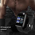 Miniatyrbillede 5 af 5: Smart armbånd beskedpåmindelse farveskærm hjertefrekvens Bluetooth træningsmåler smartwatch sort