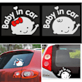 Miniatyrbild 4 av 4: (4-pack) Baby on Board, Fotspår, Bilsticker