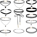 Pikkukuva 1 / 3: 12-osainen choker-kaulakorusarja, venyvä klassinen goottilainen choker
