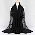 Miniatyrbilde 1 av 5: Ny mote twill preget skjerf, bomull og lin hodeplagg, dame hodeplagg, skjerf black
