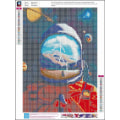 Miniatyrbillede 2 af 5: Astronaut Diamantmaleri Kit til Voksne Komplette Diamantkunst Kit Hjemmevægdekoration 12 x 16 Tommer