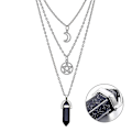 Pikkukuva 2 / 4: Kuu Pentagrammi Kaulakoru Pentacle Kristalli Chakra Kaulakoru Riippuva Amuletti Monikerroksinen Seosketju