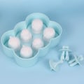 Miniatyrbillede 4 af 5: Børneisforme, 6 små isforme, silikone ispindeforme, genanvendelige popsicleforme, blå mini isforme