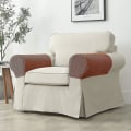 Miniatyrbilde 2 av 5: Sofa Arm Covers Stretch Armrest Cover Caps For Armchair, White Light Coffee