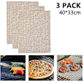 Miniatyrbillede 1 af 5: 3 stk. Bbq Grill Mesh Mat Non Stick Sheet Liners Grilling Mats Nonstick