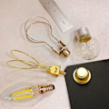 Miniatyrbillede 5 af 5: Shade Harp Base Adapter Kit - Inkluderer trim og skyggenivellerer for at holde skyggehardware på plads Pære fjederklemme - 2 pak guld