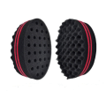 Miniatyrbild 1 av 3: 2-pack dubbelsidig frisörhårborste svamp låsning afro curl twist dreads coil wave