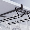 Miniatyrbilde 3 av 4: 1 stk. Dobbel-rads vinglassholder i jern, slagfri, glassavløpsstativ, multifunksjonell hylle