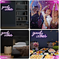 Miniatyrbild 5 av 5: Neon LED-ljusskylt med akrylbas USB-driven dekorativ neonljusskylt för sovrum bar klubb festivalfest (rosa)